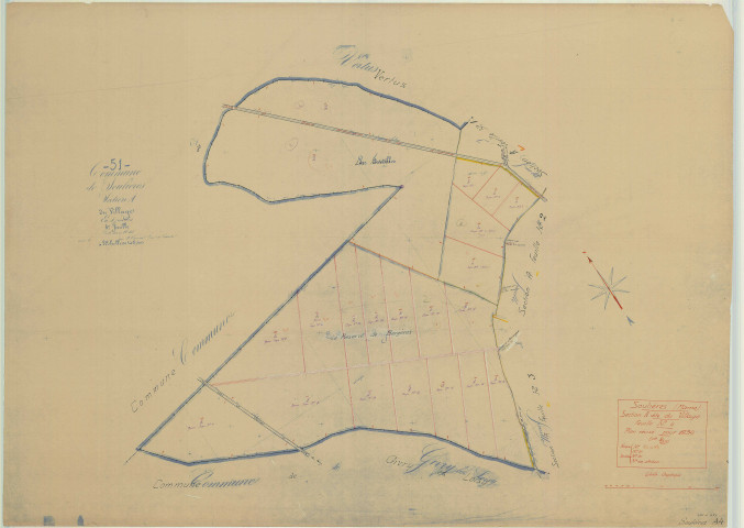 Soulières (51558). Section A4 échelle 1/2500, plan mis à jour pour 1934, plan non régulier (papier)