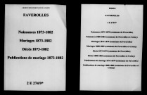 Faverolles-et-Coëmy. Naissances, mariages, décès, publications de mariage 1873-1882
