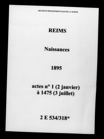 Reims. Naissances 1895