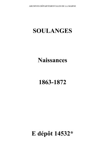 Soulanges. Naissances 1863-1872