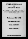 Soudé-Notre-Dame. Naissances, mariages, décès 1863-1872