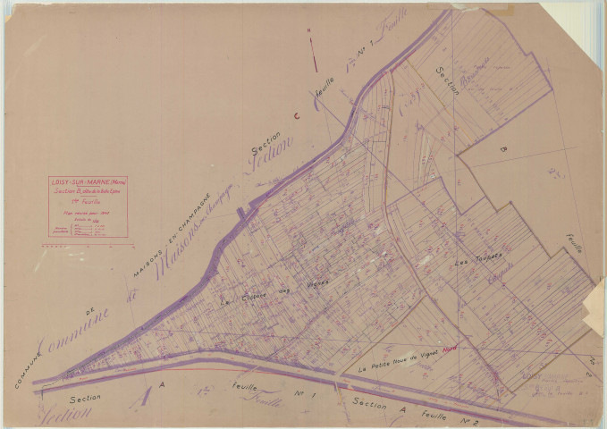 Loisy-sur-Marne (51328). Section B1 échelle 1/1250, plan mis à jour pour 1947, plan non régulier (papier)
