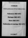 Cuisles. Naissances, mariages, décès, publications de mariage 1863-1872