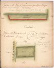 Cayet des plans et figures des prés de l'hotel Dieu de Sainte Manéhould, 1761. Plan n° 8 : Jardin M. Pétre.