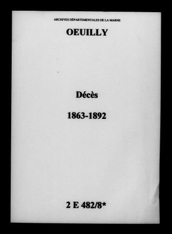 Oeuilly. Décès 1863-1892