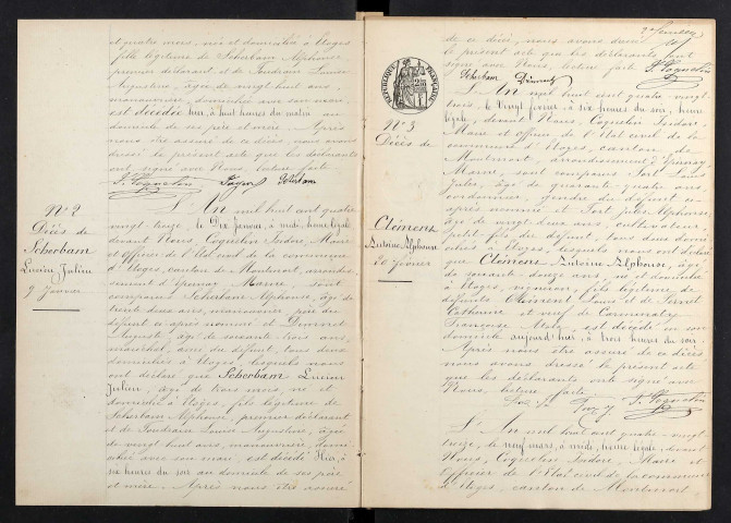 Étoges. Décès 1893-1929