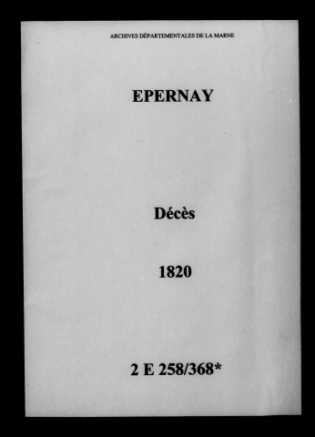 Épernay. Décès 1820