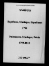 Sompuis. Naissances, mariages, décès 1792-1812