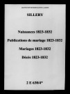 Sillery. Naissances, publications de mariage, mariages, décès 1823-1832