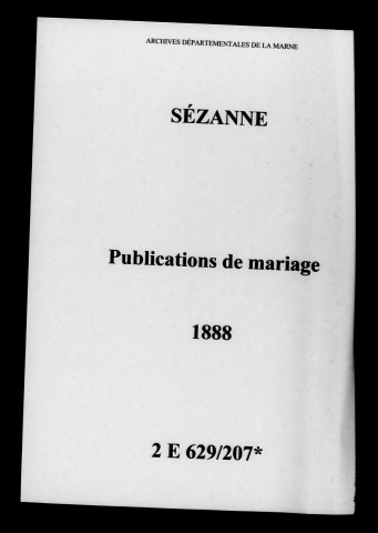Sézanne. Publications de mariage 1888