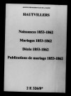 Hautvillers. Naissances, mariages, décès, publications de mariage 1853-1862
