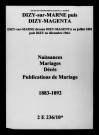 Dizy-Magenta. Naissances, mariages, décès, publications de mariage 1883-1892