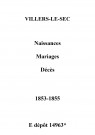 Villers-le-Sec. Naissances, mariages, décès 1853-1855