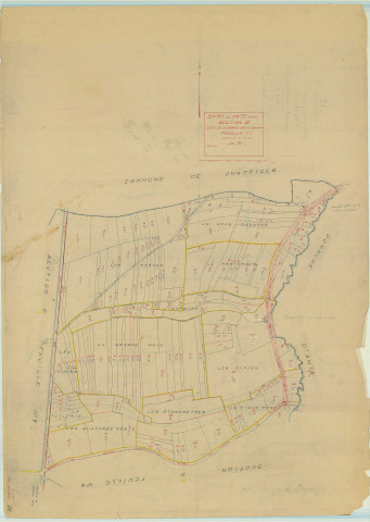 Sivry-Ante (51537). Section D1 échelle 1/2500, plan mis à jour pour 1935, plan non régulier (papier)