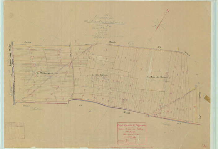 Saint-Quentin-le-Verger (51511). Section E4 échelle 1/1250, plan mis à jour pour 01/01/1948, non régulier (papier)
