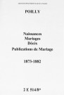 Poilly. Naissances, mariages, décès, publications de mariage 1873-1882