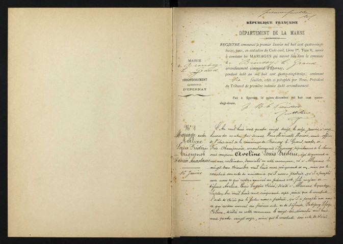 Broussy-le-Grand. Mariages 1893-1929