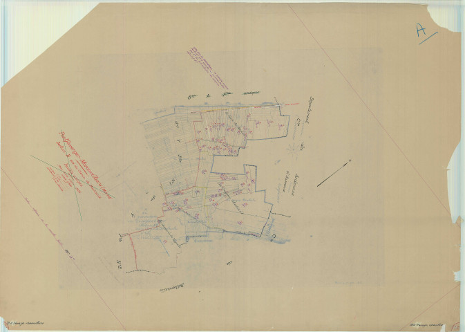 Pontfaverger-Moronvilliers (51440). Section A 1 échelle 1/5000, plan mis à jour pour 1955, plan non régulier (papier).