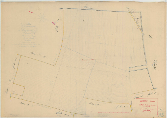 Cuperly (51203). Section A3 échelle 1/2000, plan mis à jour pour 1934, plan non régulier (papier)