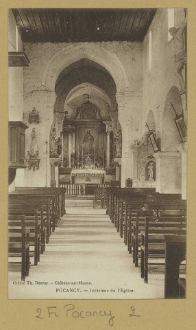 POCANCY. Intérieur de l'Église / Th. Derray, photographe à Châlons-sur-Marne.