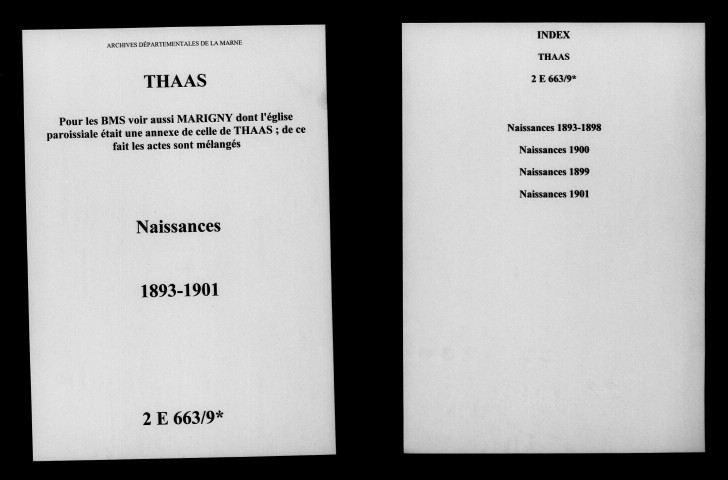 Thaas. Naissances 1893-1901