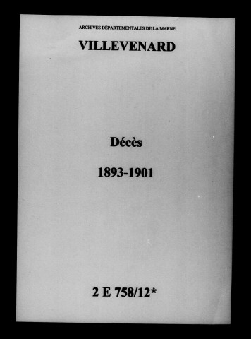 Villevenard. Décès 1893-1901