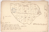 Plan figuré du bois Guillaume apartenant à messieurs les Doyen, chanoines et chapitre de l'eglise royale et collegiale de St Nicolas de Sezanne, 1737.