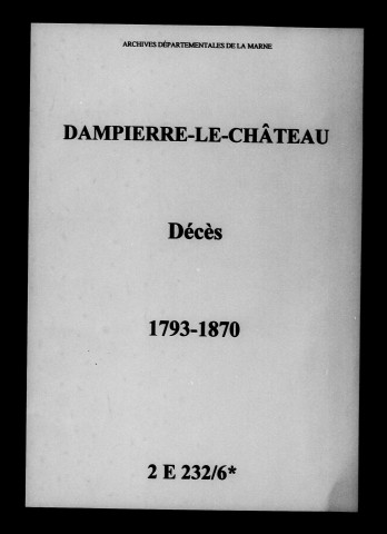 Dampierre-le-Château. Décès 1793-1870