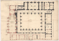 Abbaye de Notre Dame de Cheminon. Plan de l'abbaye et de ses réfections par Lancret architecte, 1771.