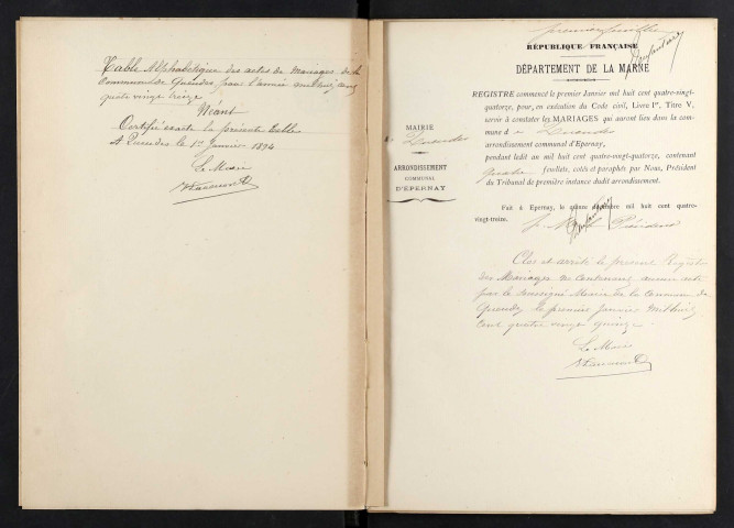 Queudes. Mariages 1893-1929