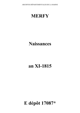 Merfy. Naissances an XI-1815