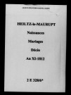 Heiltz-le-Maurupt. Naissances, mariages, décès an XI-1812