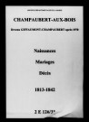 Champaubert-aux-Bois. Naissances, mariages, décès 1813-1842