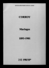 Corroy. Mariages 1893-1901