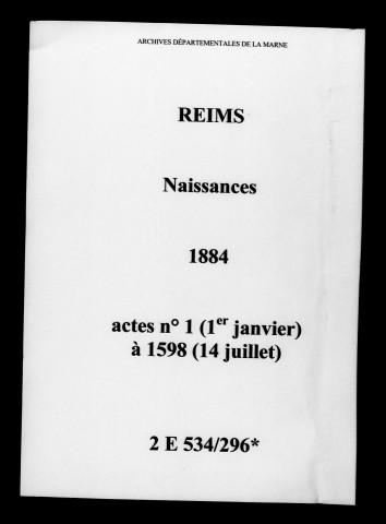 Reims. Naissances 1884