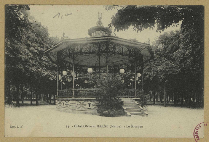CHÂLONS-EN-CHAMPAGNE. 34- Le Kiosque.
Château-ThierryJ. Bourgogne.Sans date