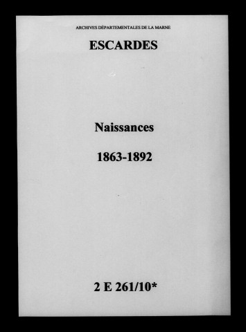 Escardes. Naissances 1863-1892