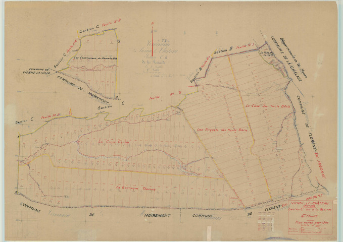 Vienne-le-Château (51621). Section C4 2 échelle 1/5000, plan mis à jour pour 1946, plan non régulier (papier)