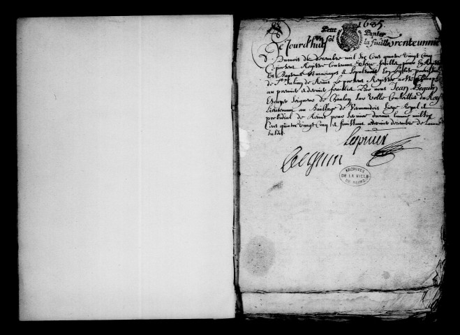 Reims. Saint-Julien. Baptêmes, mariages, sépultures 1685-1700