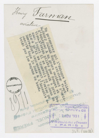 Henry Farman / G.L. Manuel frères