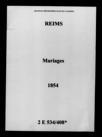 Reims. Mariages 1854