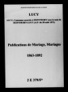 Lucy. Publications de mariage, mariages 1863-1892