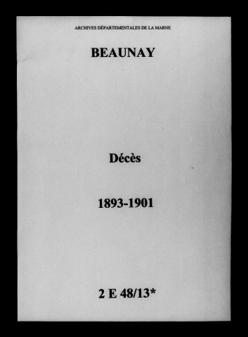 Beaunay. Décès 1893-1901