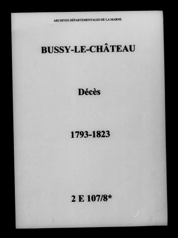 Bussy-le-Château. Décès 1793-1823