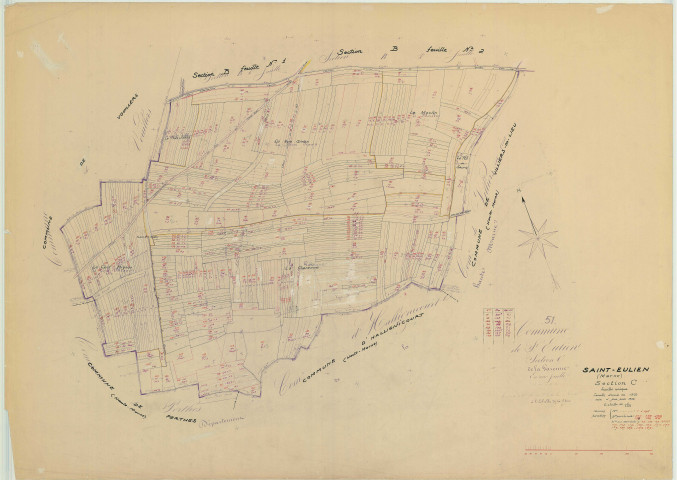 Saint-Eulien (51478). Section C échelle 1/2500, plan mis à jour pour 1959, plan non régulier (papier)