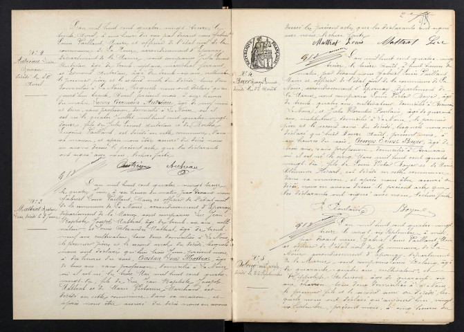 Noue (La). Décès 1893-1929