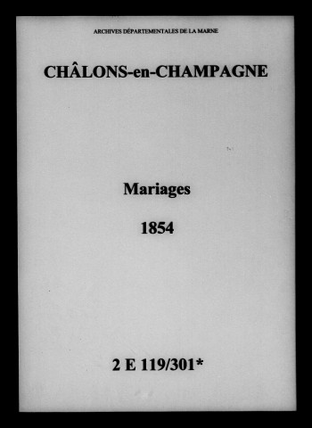 Châlons-sur-Marne. Mariages 1854