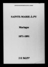 Sainte-Marie-à-Py. Mariages 1871-1891