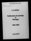 Noue (La). Publications de mariage, mariages 1863-1892