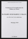 Communes de Mairy-sur-Marne à Vraux de l'arrondissement de Châlons. Mariages 1910